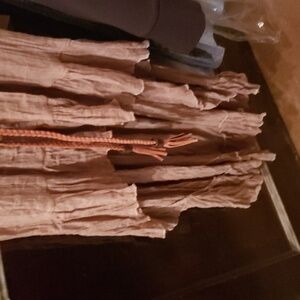 Beige Sleeveless Dress with Belt And Small Short Sleeve Short White Sweater